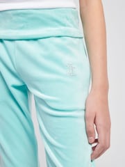 Juicy Couture Blue Girls Fold Over Waist Joggers - Image 4 of 10
