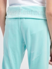 Juicy Couture Blue Girls Fold Over Waist Joggers - Image 5 of 10