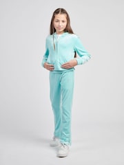 Juicy Couture Blue Girls Fold Over Waist Joggers - Image 6 of 10