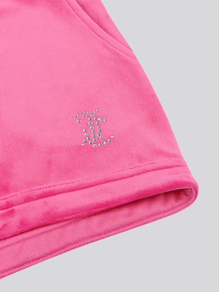 وردي - شورت مخملي بثنية للبنات من Juicy Couture - صورة 7 من 7