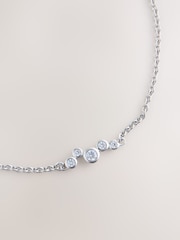 Sterling Silver CZ Stone Cluster Bracelet - Image 2 of 2