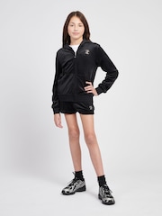 Juicy Couture Black Girls Velour Fold Up Shorts - Image 2 of 7