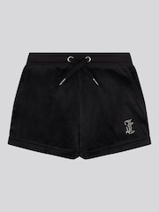 Juicy Couture Black Girls Velour Fold Up Shorts - Image 5 of 7