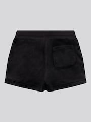 Juicy Couture Black Girls Velour Fold Up Shorts - Image 6 of 7