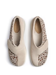 Hotter Natural Regular Fit Wrap Touch Fastening Slippers - Image 4 of 4