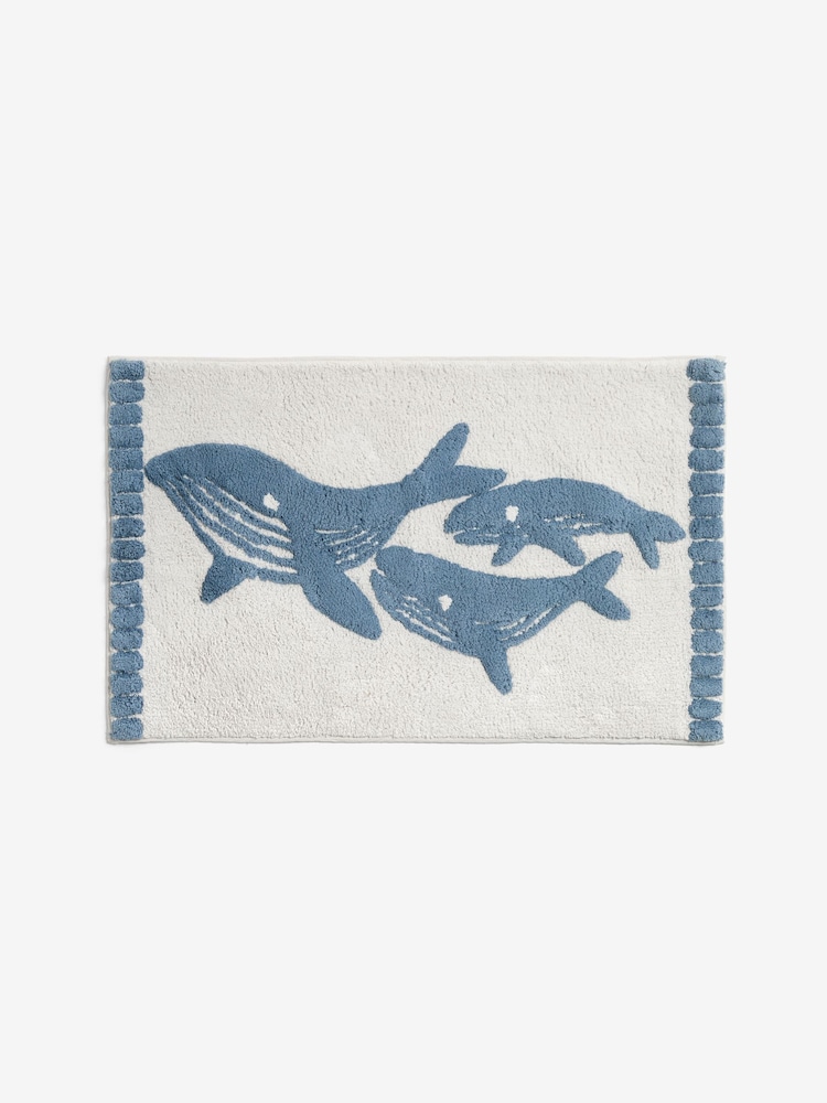 Blue Whale 100% Cotton Bath Mat - Image 3 of 3 Blue Whale 100% Cotton Bath Mat - Image 3 of 3