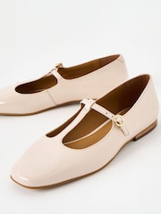 Oliver Bonas Cream Mary Jane Ecru Cream Patent Leather Shoes - Image 2 of 8