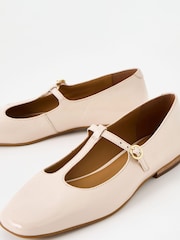 Oliver Bonas Cream Mary Jane Ecru Cream Patent Leather Shoes - Image 5 of 8