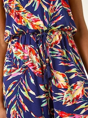Roman Multi Leaf Print Tie Playsuit - Imagen 5 de 5