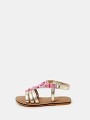 Angels By Accessorize Pink Girls Beaded Gladiator Sandals - Image 2 of 3