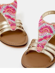 Angels By Accessorize Pink Girls Beaded Gladiator Sandals - Image 3 of 3