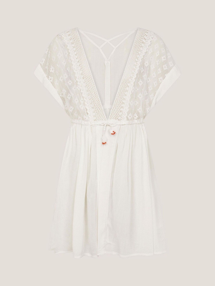 Белый - Monsoon Crochet Kaftan Dress - Изображение 1 из 3