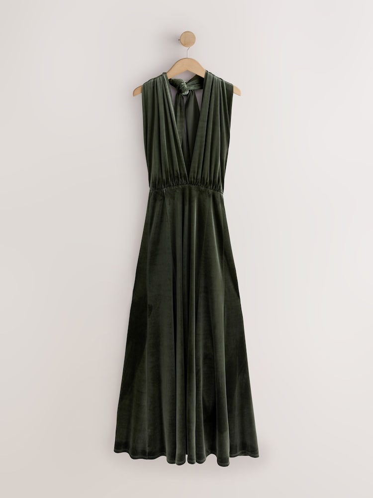strapless open back dress Ruched Strapless Bodycon Tube Dress In Green main image 1