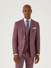 Skopes Red Slim Fit Jodrell Tweed Effect Suit Jacket - Image 1 of 4