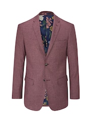 Skopes Red Slim Fit Jodrell Tweed Effect Suit Jacket - Image 3 of 4