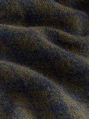 Dark Green Check Faux Fur Collar Knitted Mini Dress - Image 7 of 7
