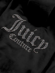 Juicy Couture Black Girls Diamante Zip-Thru Hoodie & Bootcut Joggers Set - Image 3 of 4