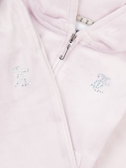 Juicy Couture Purple Girls Diamante Zip-Thru Hoodie & Bootcut Joggers Set - Image 3 of 6