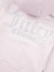 Juicy Couture Purple Girls Diamante Zip-Thru Hoodie & Bootcut Joggers Set - Image 5 of 6