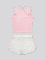 Juicy Couture Pink Girls Velour Strappy Top & Shorts Set - Image 7 of 10