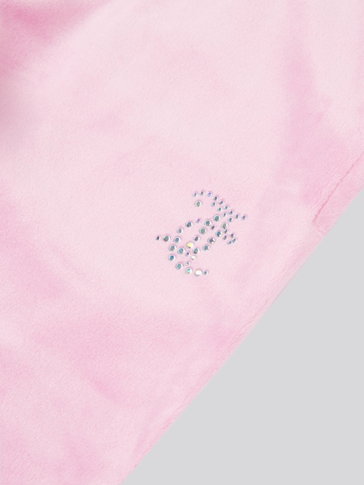 Juicy Couture Pink Girls Diamante Zip-Thru Hoodie & Bootcut Joggers Set - Image 6 of 6