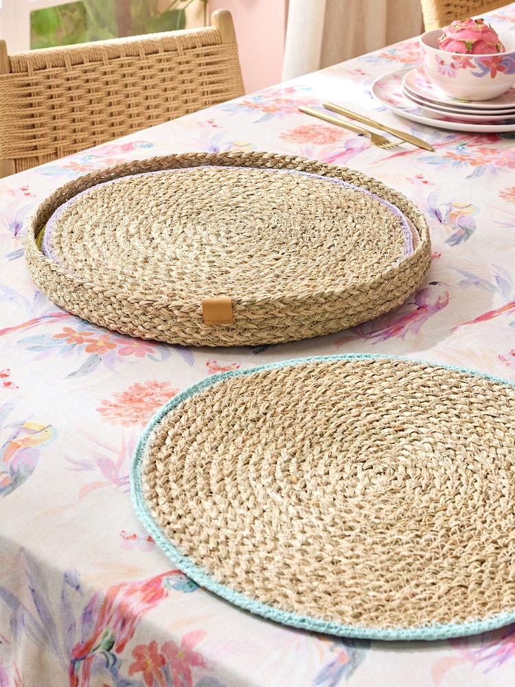 Set of 4 Colour Edge Placemats in Holder - Imagen 2 de 4