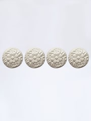 Laura Ashley Set of 2 Cream Ceramic Embossed Drawer Knobs - Image 3 of 5