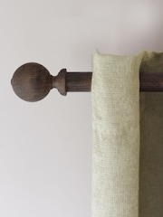 Laura Ashley Dark Chestnut Brown Mitchell Eyelet Pole Set 28mm - Image 2 of 6