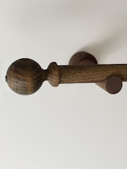 Laura Ashley Dark Chestnut Brown Mitchell Eyelet Pole Set 28mm - Image 3 of 6