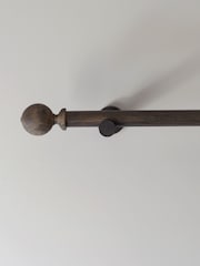 Laura Ashley Dark Chestnut Brown Mitchell Eyelet Pole Set 28mm - Image 4 of 6