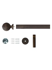 Laura Ashley Dark Chestnut Brown Mitchell Eyelet Pole Set 28mm - Image 5 of 6