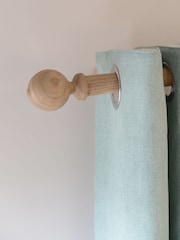 Laura Ashley Washed Oak Natural Mitchell Eyelet Pole Set 28mm - Image 1 of 6