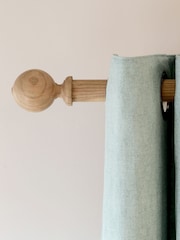Laura Ashley Washed Oak Natural Mitchell Eyelet Pole Set 28mm - Image 2 of 6