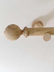 Laura Ashley Washed Oak Natural Mitchell Eyelet Pole Set 28mm - Image 3 of 6