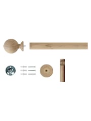 Laura Ashley Washed Oak Natural Mitchell Eyelet Pole Set 28mm - Image 5 of 6