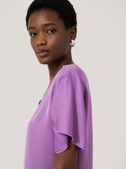 Jigsaw Purple Asymmetric Neck Drape Top - Image 2 of 6
