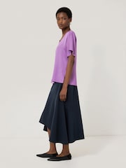 Jigsaw Purple Asymmetric Neck Drape Top - Image 6 of 6