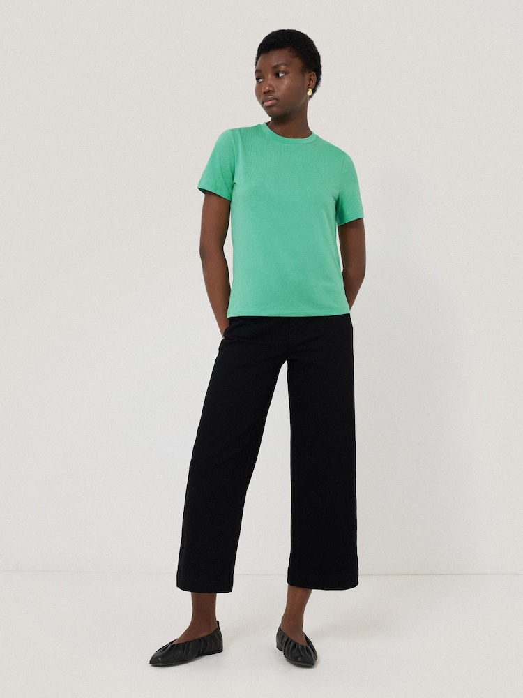 Jigsaw Green Crew Neck 100% Cotton T-Shirt - Image 2 of 5 Jigsaw Green Crew Neck 100% Cotton T-Shirt - Image 2 of 5