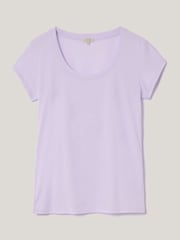 Jigsaw Purple Scoop 100% Cotton Neck T-Shirt - Image 5 of 5