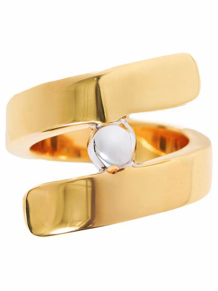 Jigsaw Gold Mixed Metal Bead Ring - Image 2 of 2