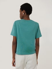 Jigsaw Blue Heavy Cotton T-Shirt - Image 4 of 4
