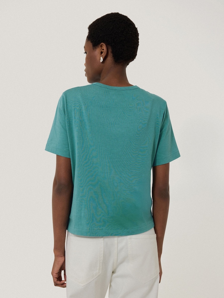 Jigsaw Blue Heavy Cotton T-Shirt - Image 4 of 4