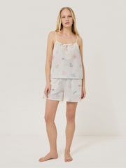 Jigsaw White Abstract Kiss Embroidered Pyjamas - Image 1 of 5