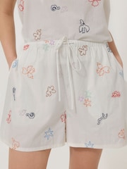 Jigsaw White Abstract Kiss Embroidered Pyjamas - Image 3 of 5