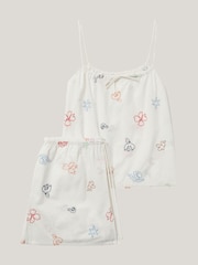 Jigsaw White Abstract Kiss Embroidered Pyjamas - Image 5 of 5