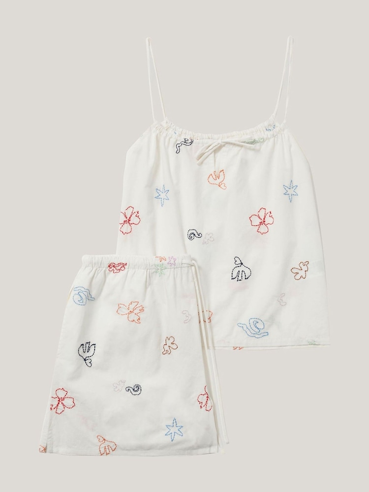 Jigsaw Abstract Kiss Embroidered Pyjamas - صورة 5 من 5 Jigsaw Abstract Kiss Embroidered Pyjamas - صورة 5 من 5
