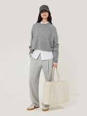 Jigsaw Cream Large Patent Tote Bag - Image 2 of 2
