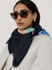 Jigsaw Blue Dreamy Floral Print Silk Shawl - Image 2 of 3