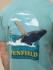 Penfield Blue Mens Whale Scene Back Graphic Print 100% Cotton T-Shirt - Image 6 of 6