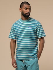 Penfield Mens Wave Texture Stripe 100% Cotton T-Shirt - Image 1 of 5